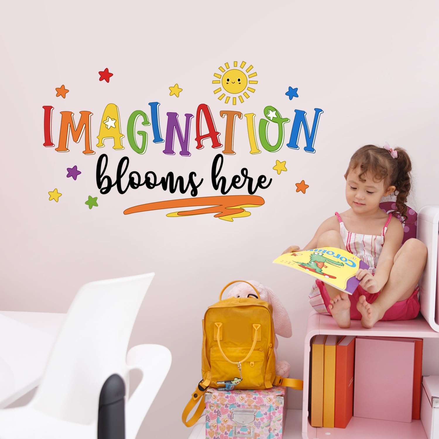DTLIFEK kids bedroom wall decal set creates an inviting, imaginative space.