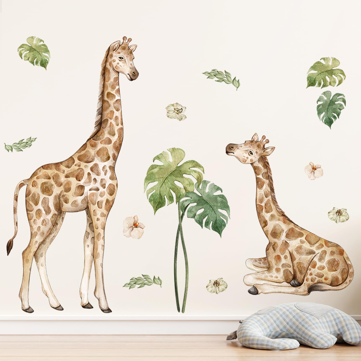 DTLIFEK large jungle giraffe wall decals add playful safari vibes to kids rooms.