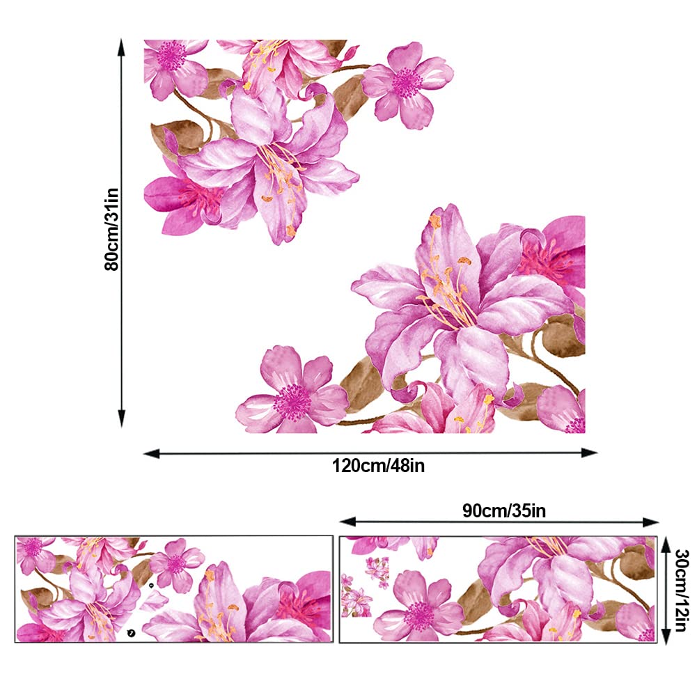 DTLIFEK lily floral wall sticker pink adds romantic focal point to living room