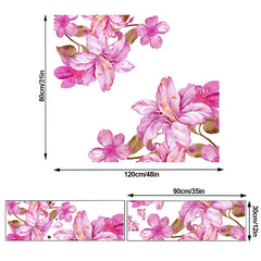 DTLIFEK lily floral wall sticker pink adds romantic focal point to living room