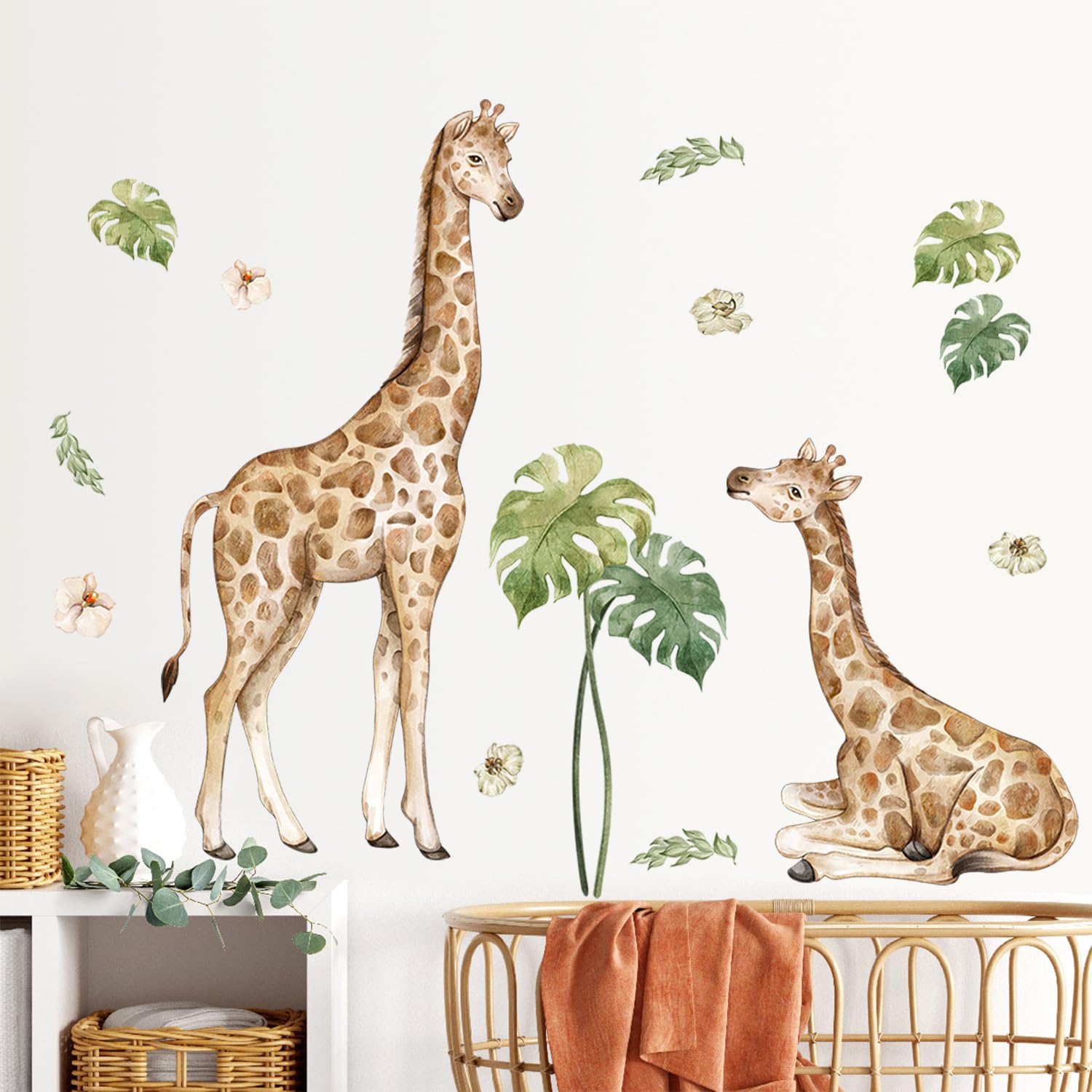 DTLIFEK peel-and-stick floral decals brighten spaces without tools.