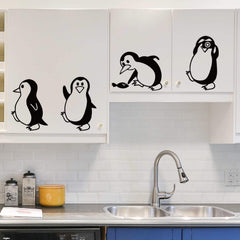 DTLIFEK penguin wall decal in a bright nursery ambience