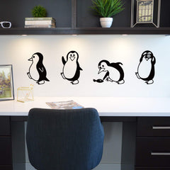 DTLIFEK penguin wall sticker close-up showing glossy finish and friendly design