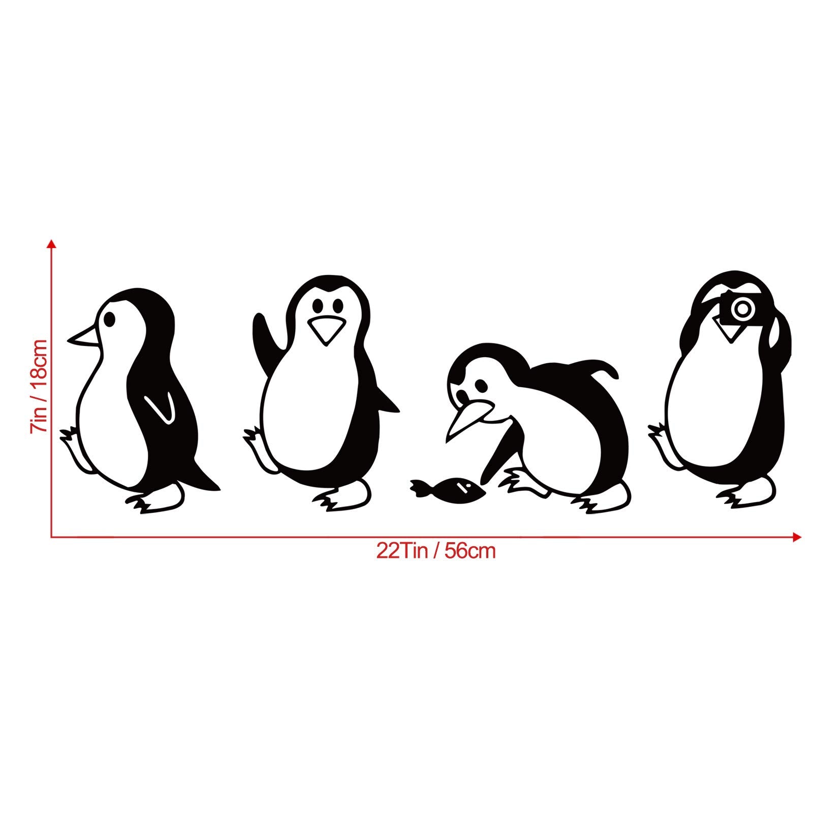 DTLIFEK self-adhesive vinyl penguin decals for easy removal