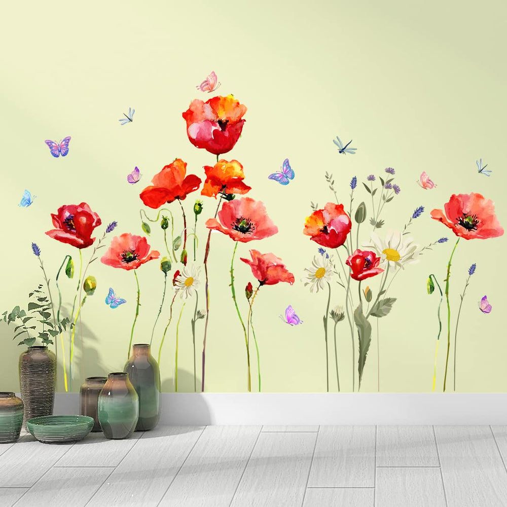 DTLIFEK red-poppy-wall-decal-flower-leaf-02 showcases natural beauty in living spaces.