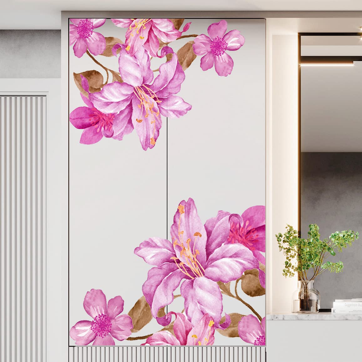 DTLIFEK large flower decal suits smooth surfaces like tiles or doors for quick updates