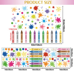 DTLIFEK watercolor dots crayons in 12 colors brighten classroom walls