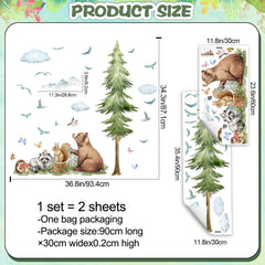 DTLIFEK watercolor forest animals bear wall sticker adds whimsical charm to playrooms.
