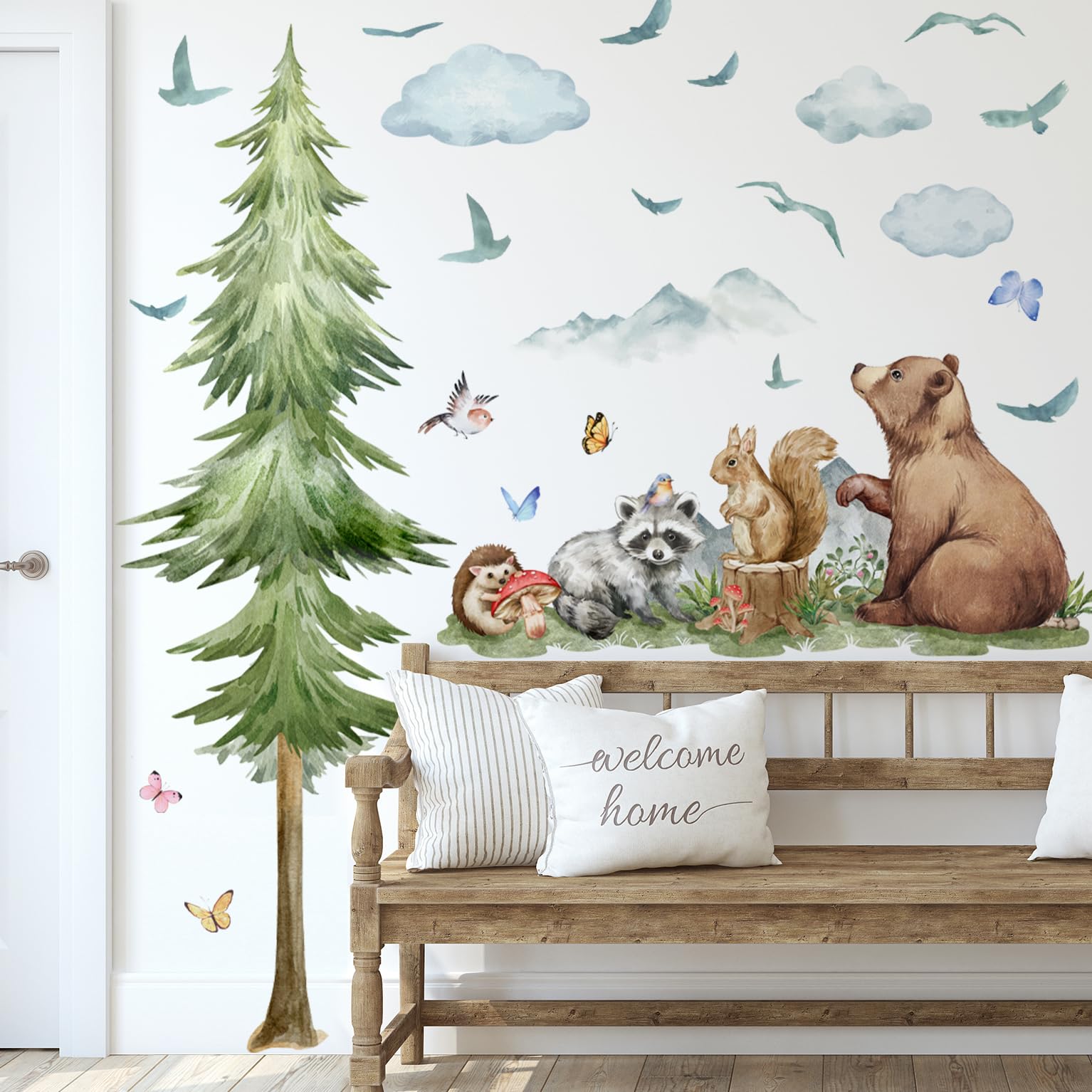 DTLIFEK woodland scene wall stickers are easy to remove and reposition.