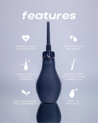 Du silicone anal enema bottle anti-backflow design prevents backflow during cleansing.