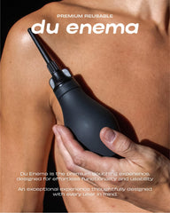 Du silicone anal enema bottle with quick-turn cap for rapid setup on the go.