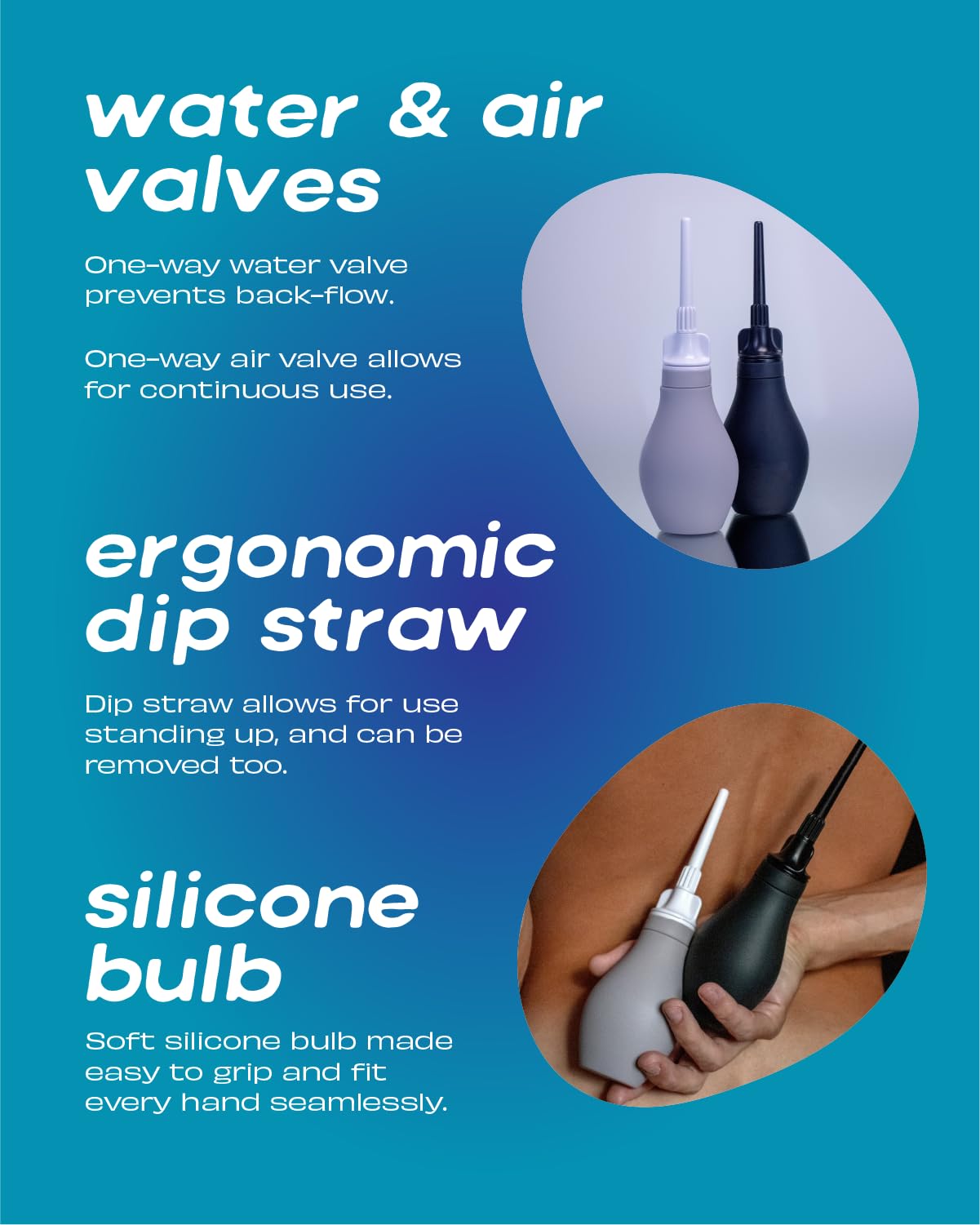 Du silicone anal enema bulb made of soft silicone for body-safe use.