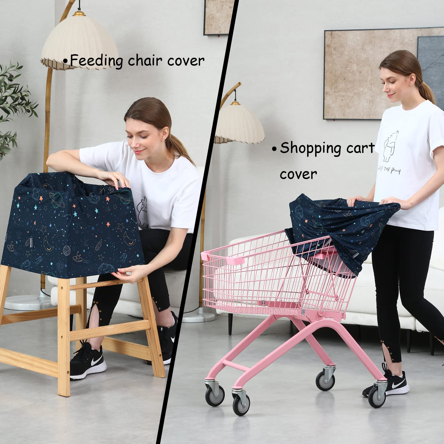 Dudeeghes navy space cover makes a thoughtful gift for new moms.