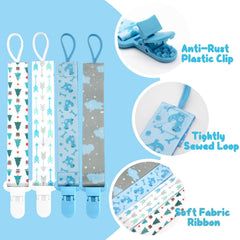 dudoct dummy clips pink dots pattern easy attachment for girls