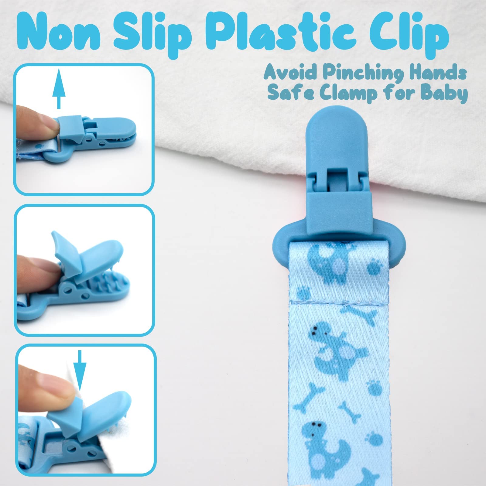 dudoct dummy clips stripes pattern gentle grip on clothing