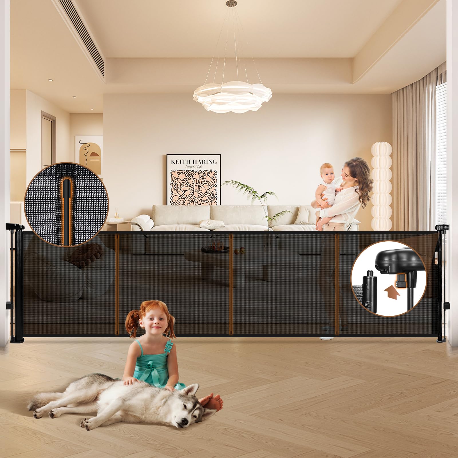 Dueelala 160-inch wide opening fits large doorways and decks with flexible coverage