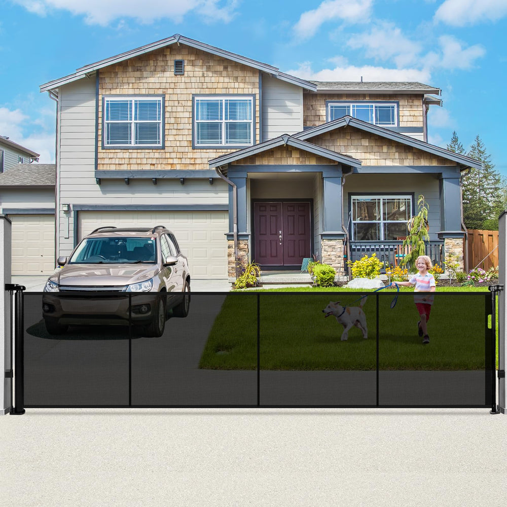 Dueelala 41-inch tall gate extended to secure tall stairs safely