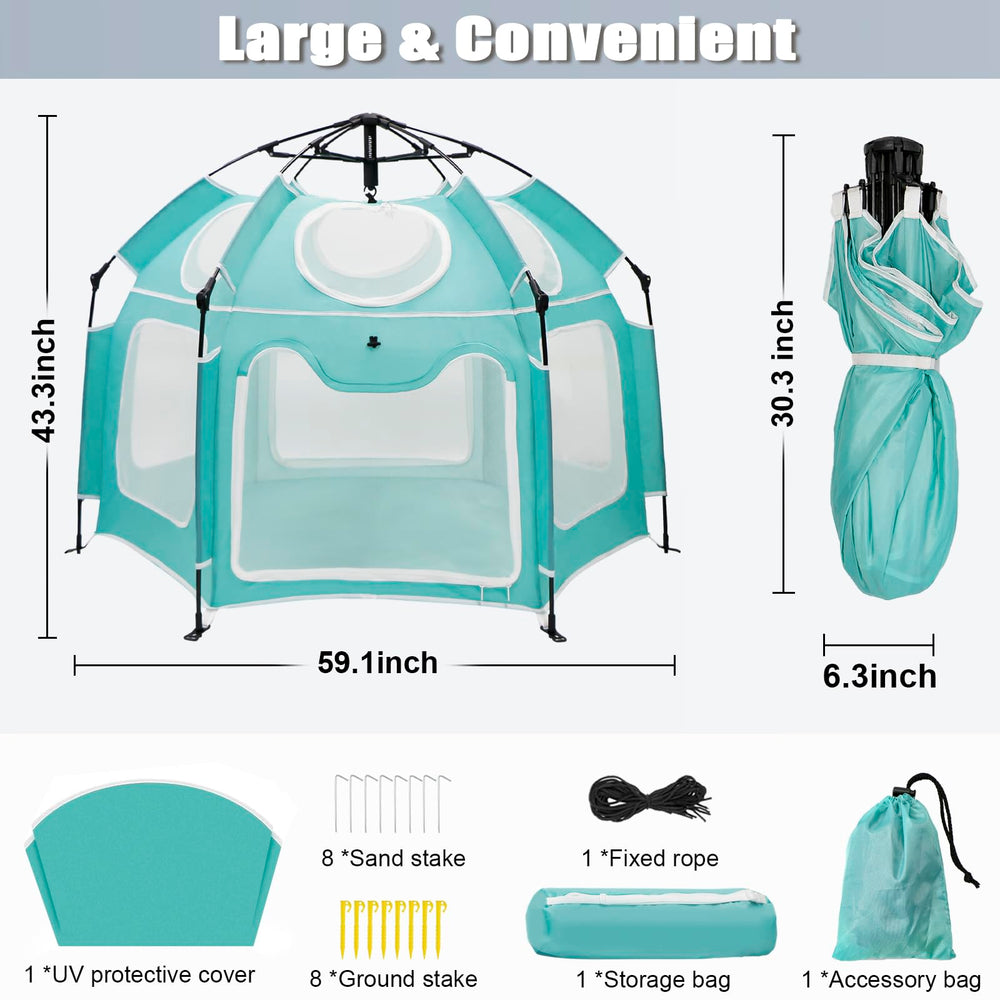 Dueelala travel bag included for easy transport to beach or camping.