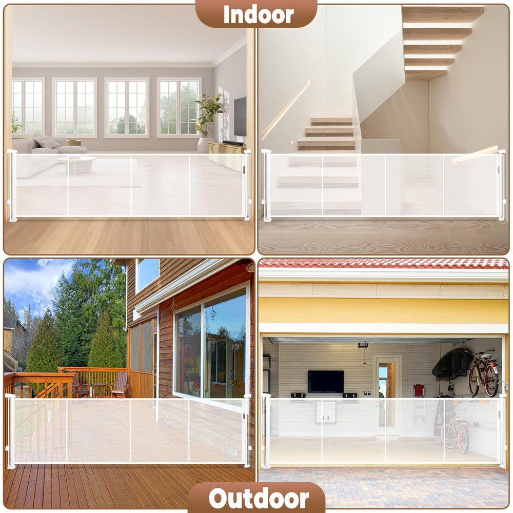 Dueelala indoor-outdoor gate blends with home décor while protecting entrances.