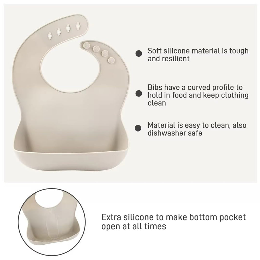 DuHaa soft silicone bib for infants and toddlers protects clothing during meals