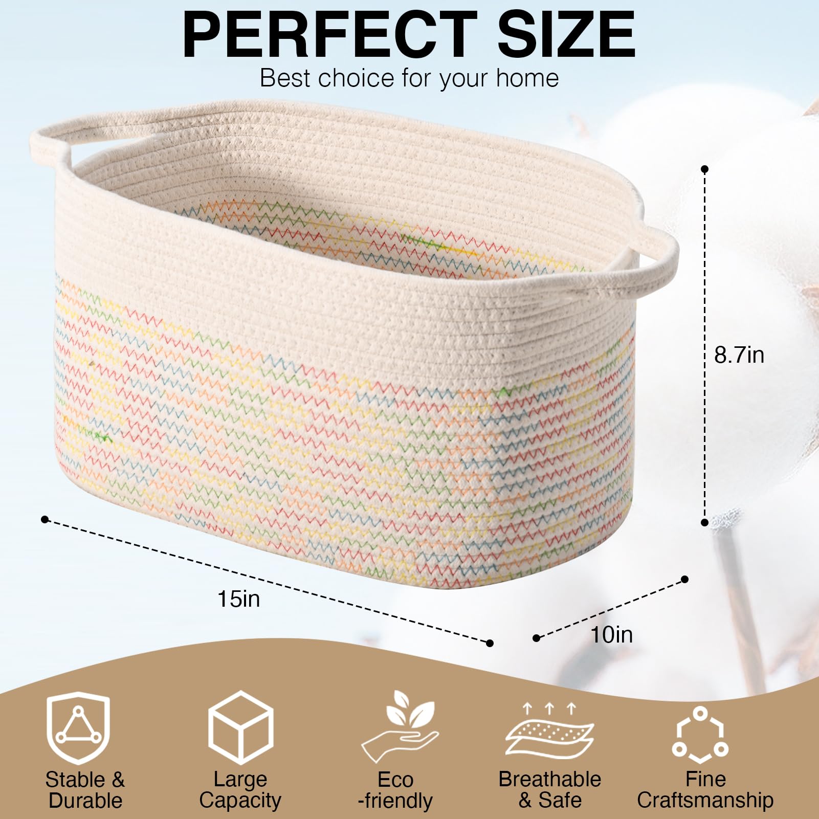 DUHEL basket showing toy organizer design, keeps toys tidy and within reach