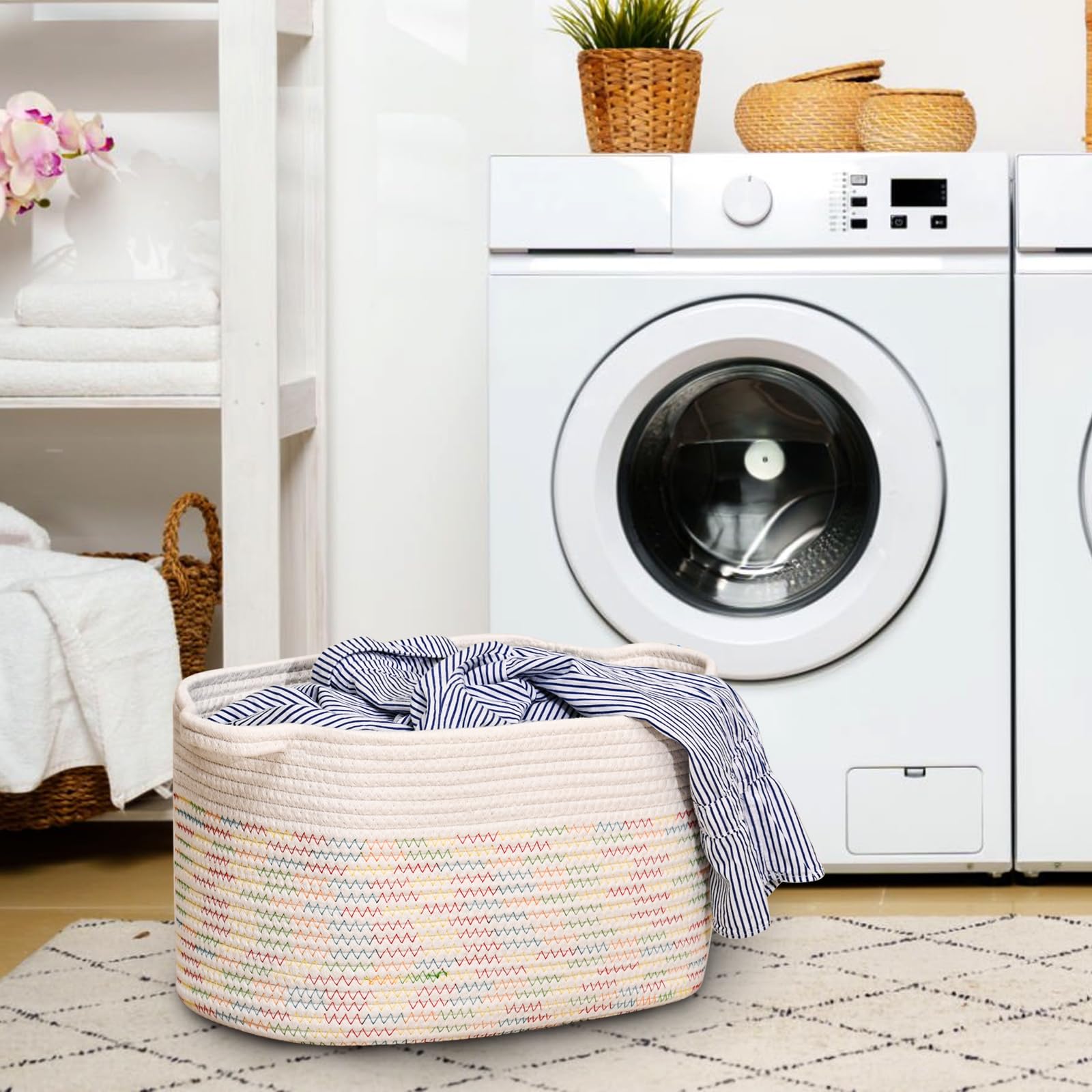 DUHEL two-handles basket enabling easy transport around home