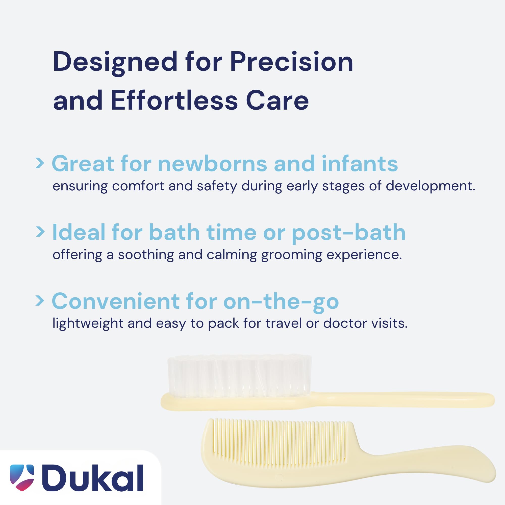 Dukal PCB2 DawnMist ivory triple-set display showing three compact grooming sets