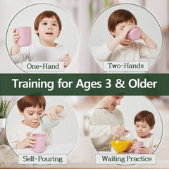 Colorful collection of Dulce Worlds Sugarcane Kids Cup 10oz in gray-blue tones.
