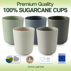 Dulce Worlds Sugarcane Kids Cup 10oz undergoing dishwasher cleaning for easy care.