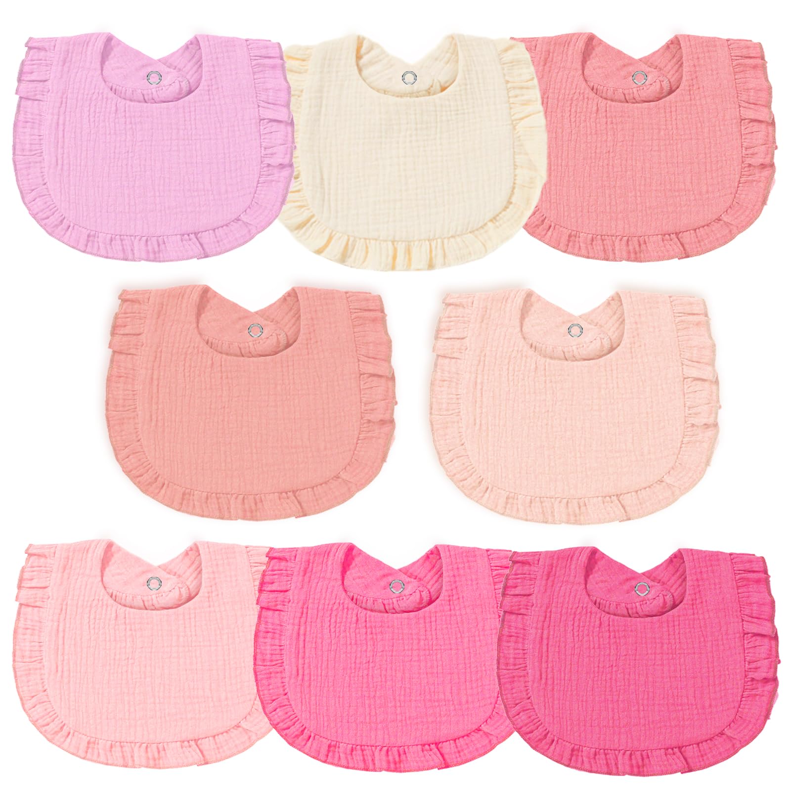 duludulu baby muslin bib with nickel-free snap for easy on-off comfort.