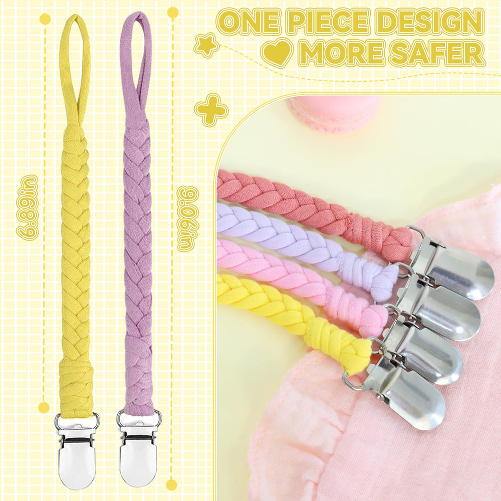 duludulu braided-detail pacifier clip gentle on gums