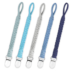 Duludulu braided pacifier clip with colorful braids keeps pacifier handy and stylish.