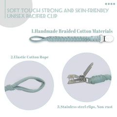 Duludulu universal-fit clip attaches to most pacifiers for quick access.