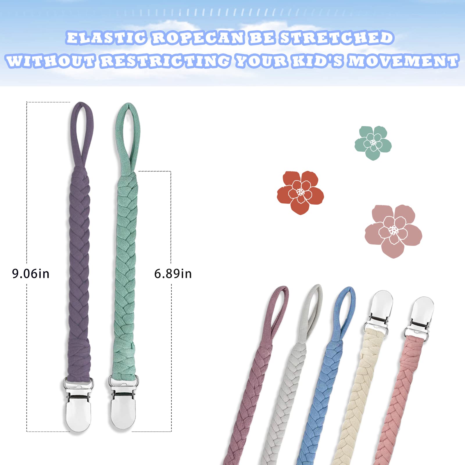 Duludulu clip attaches to clothing to prevent pacifier loss during movement.
