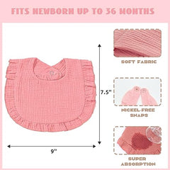 duludulu muslin bib absorbing drool to stay clean.