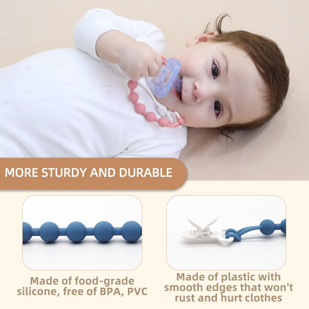 One-piece design pacifier clip by Duludulu keeps clips secure.