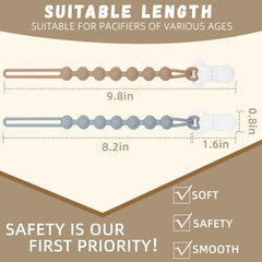 Duludulu silicone pacifier clip close-up in blue with non-slip grip.