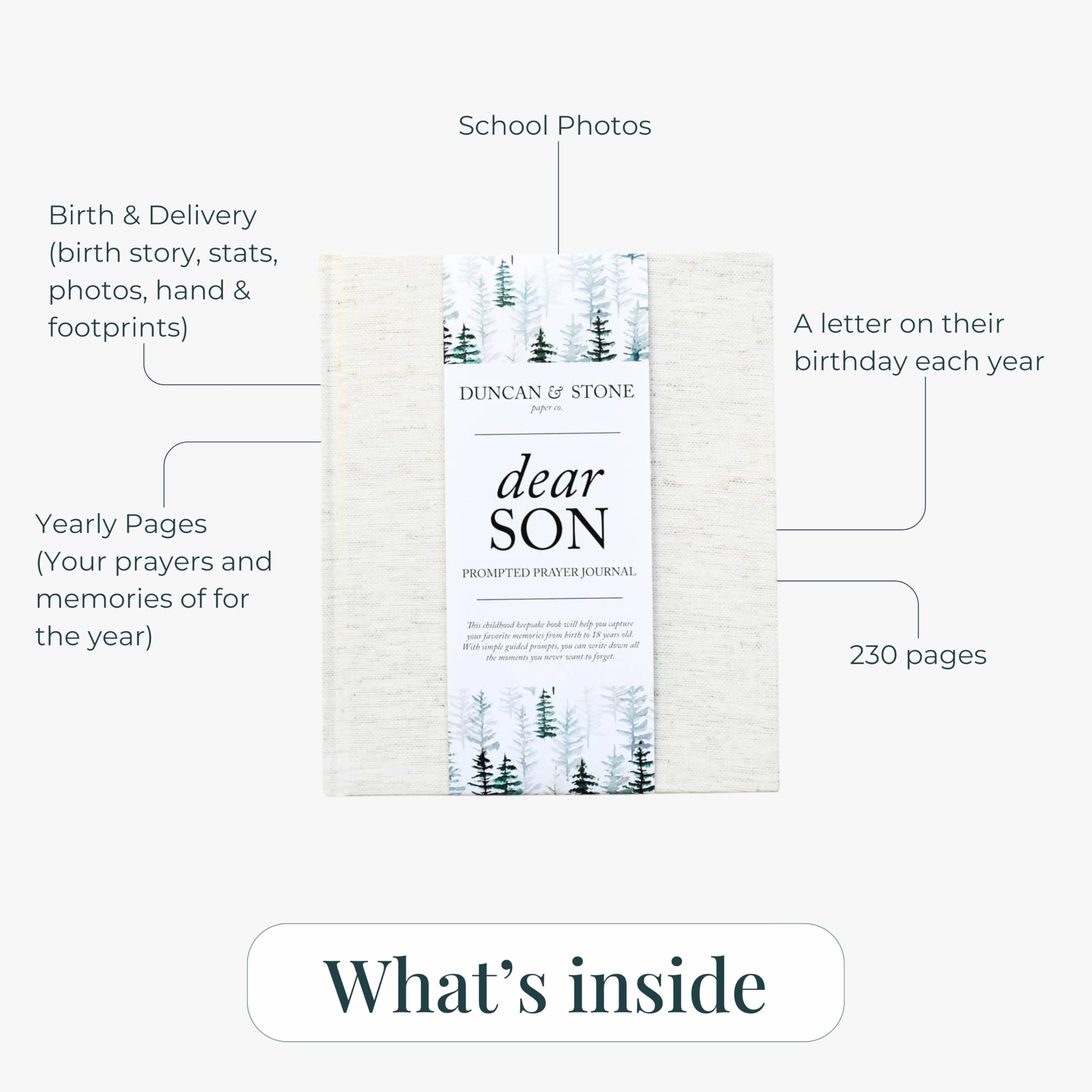 Duncan & Stone Baby Memory Book photo pages for treasured family photos