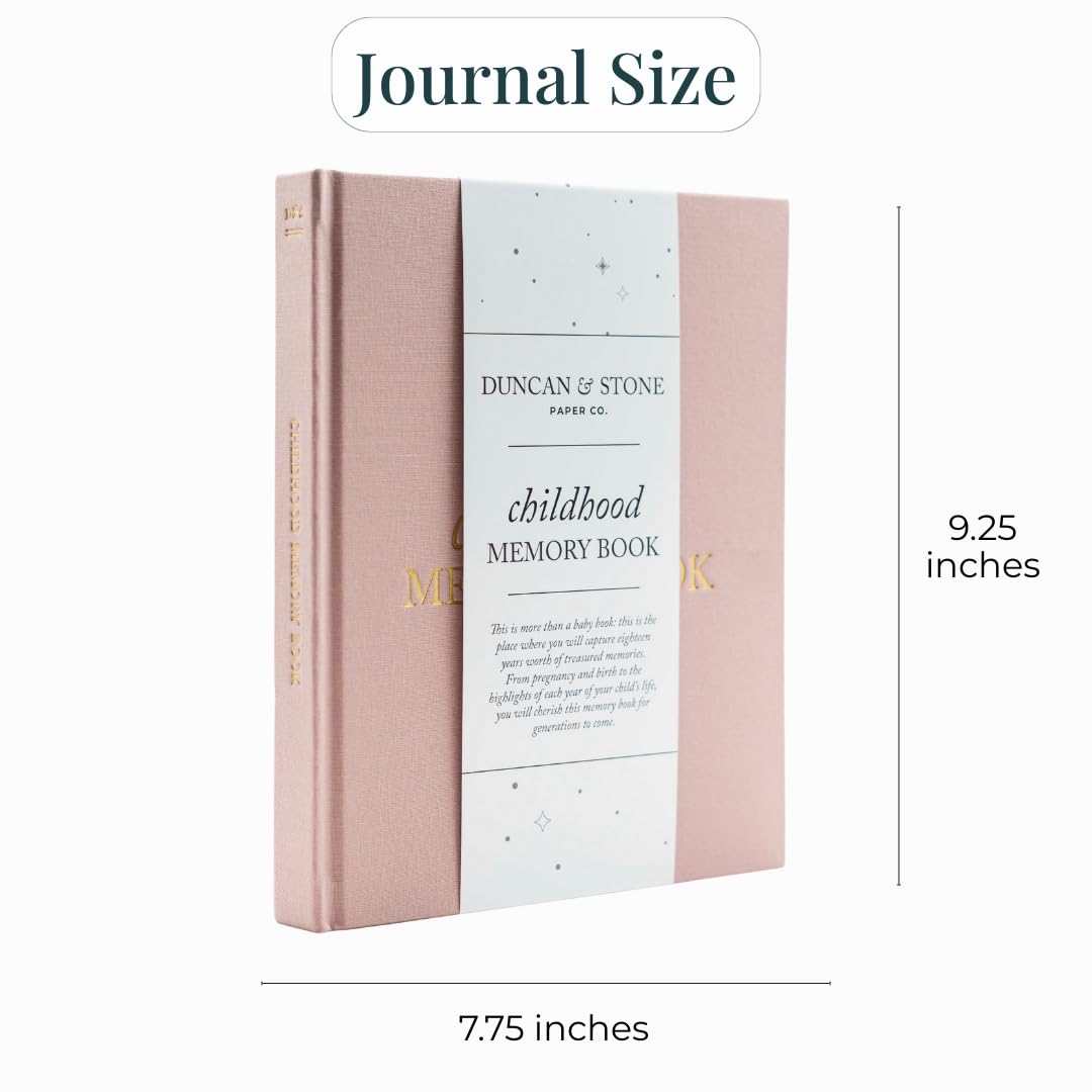 Duncan & Stone linen cover with gold embossing highlights premium keepsake quality.