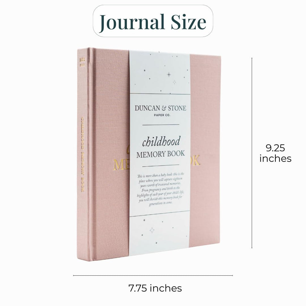Duncan & Stone linen cover with gold embossing highlights premium keepsake quality.