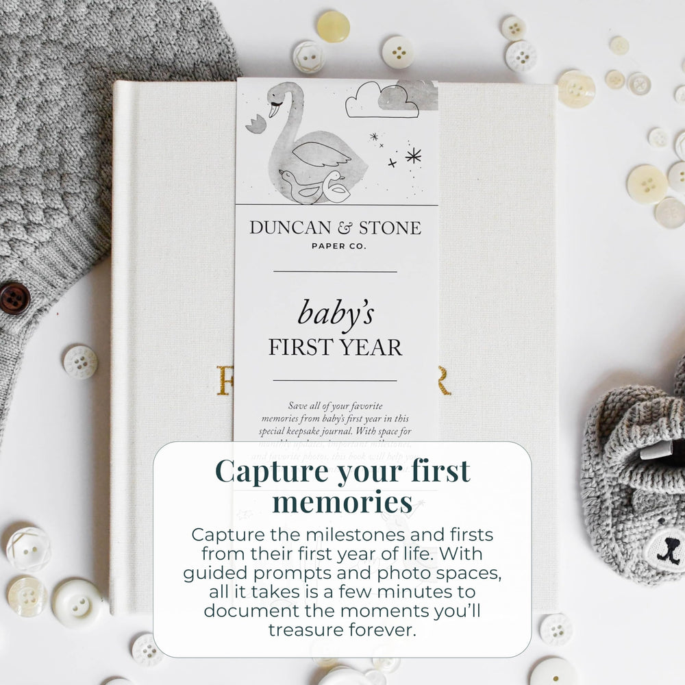 Duncan & Stone Baby First Year Book dimensions fit compact shelves and easy handling