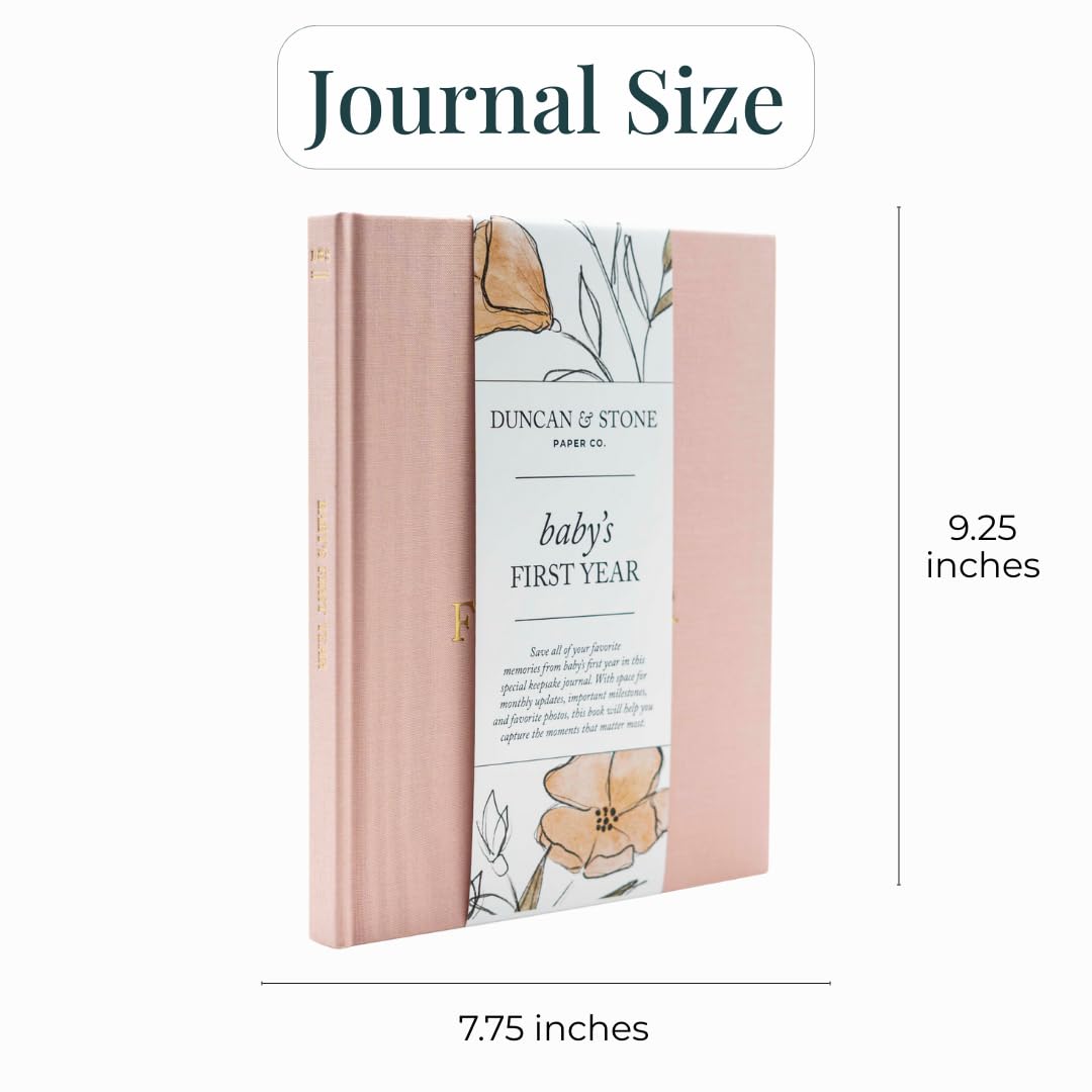 Duncan & Stone Baby First Year Book inside layout organizes memories clearly for easy journaling