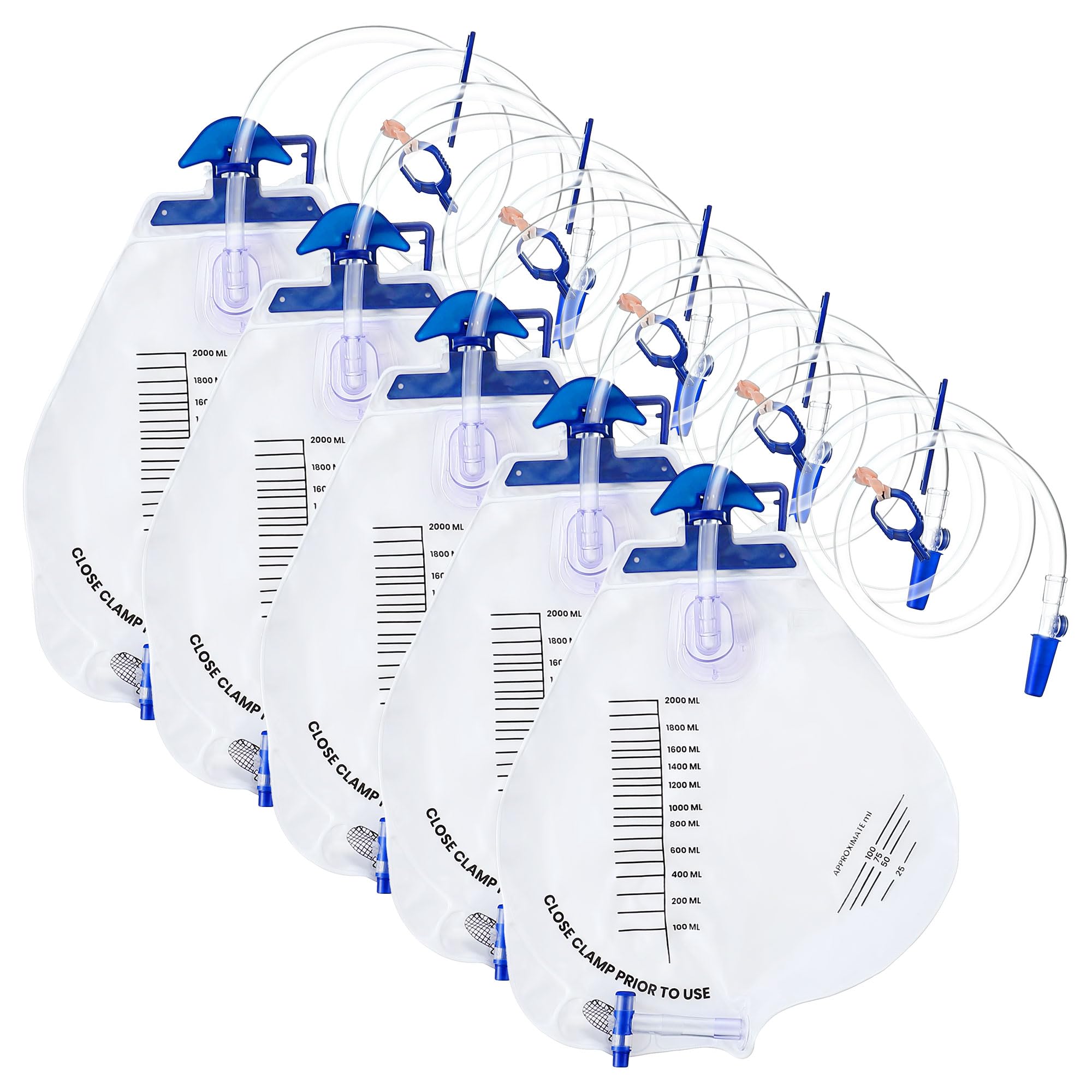 Dunkive catheter bags 2000ml with anti reflux chamber for safer drainage
