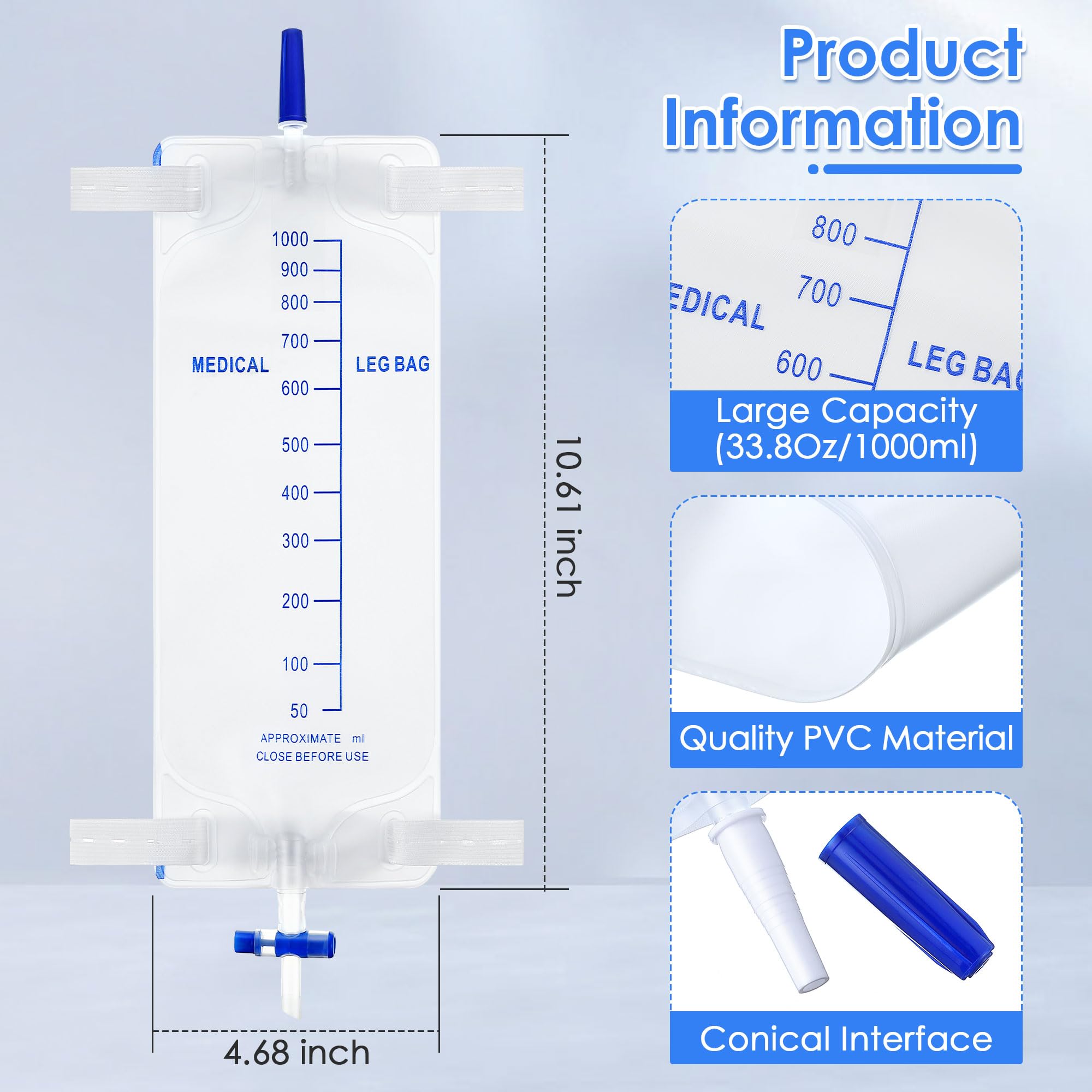 Dunkive leg bag with anti reflux valve for hygienic drainage