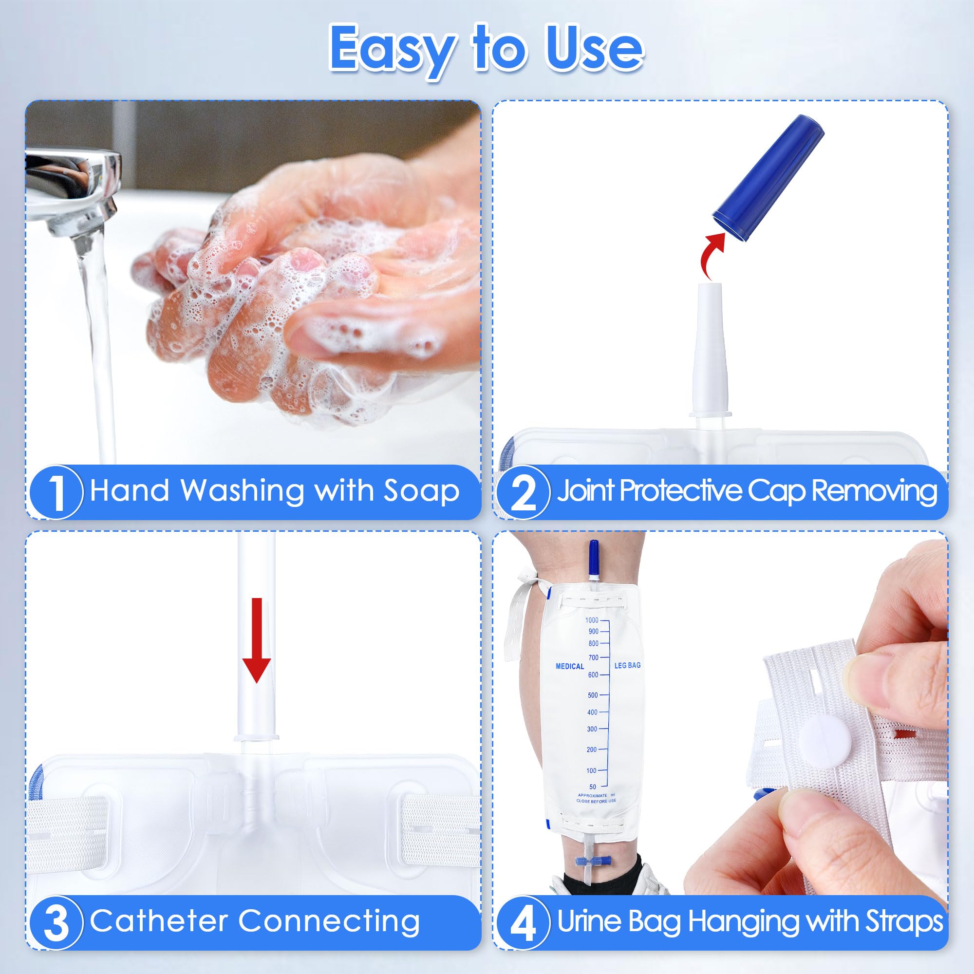 Dunkive leg bag splash proof design reduces spills