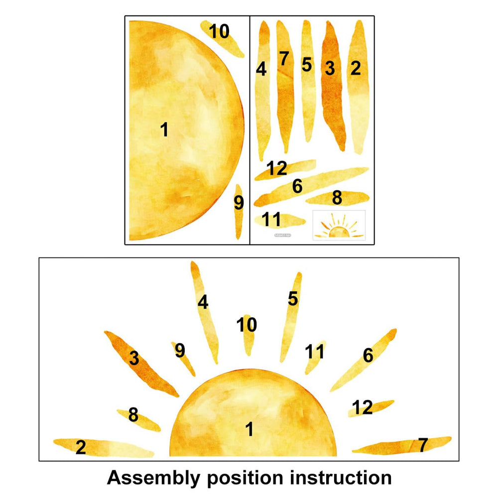 Duocheer baby nursery decor sun decal adds soft warmth.