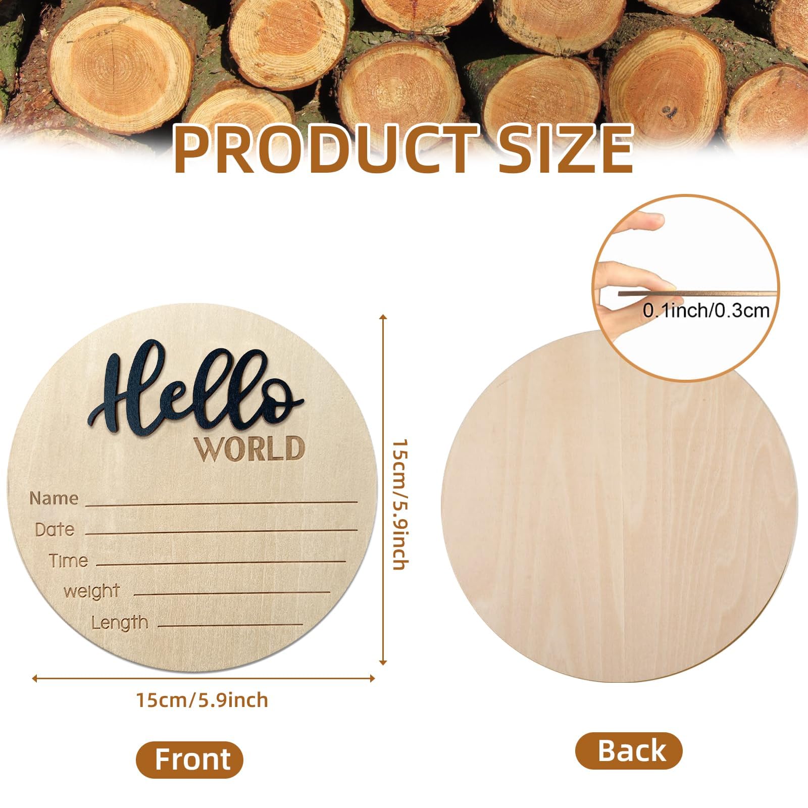 Smooth burr-free edges and natural wood finish for easy display