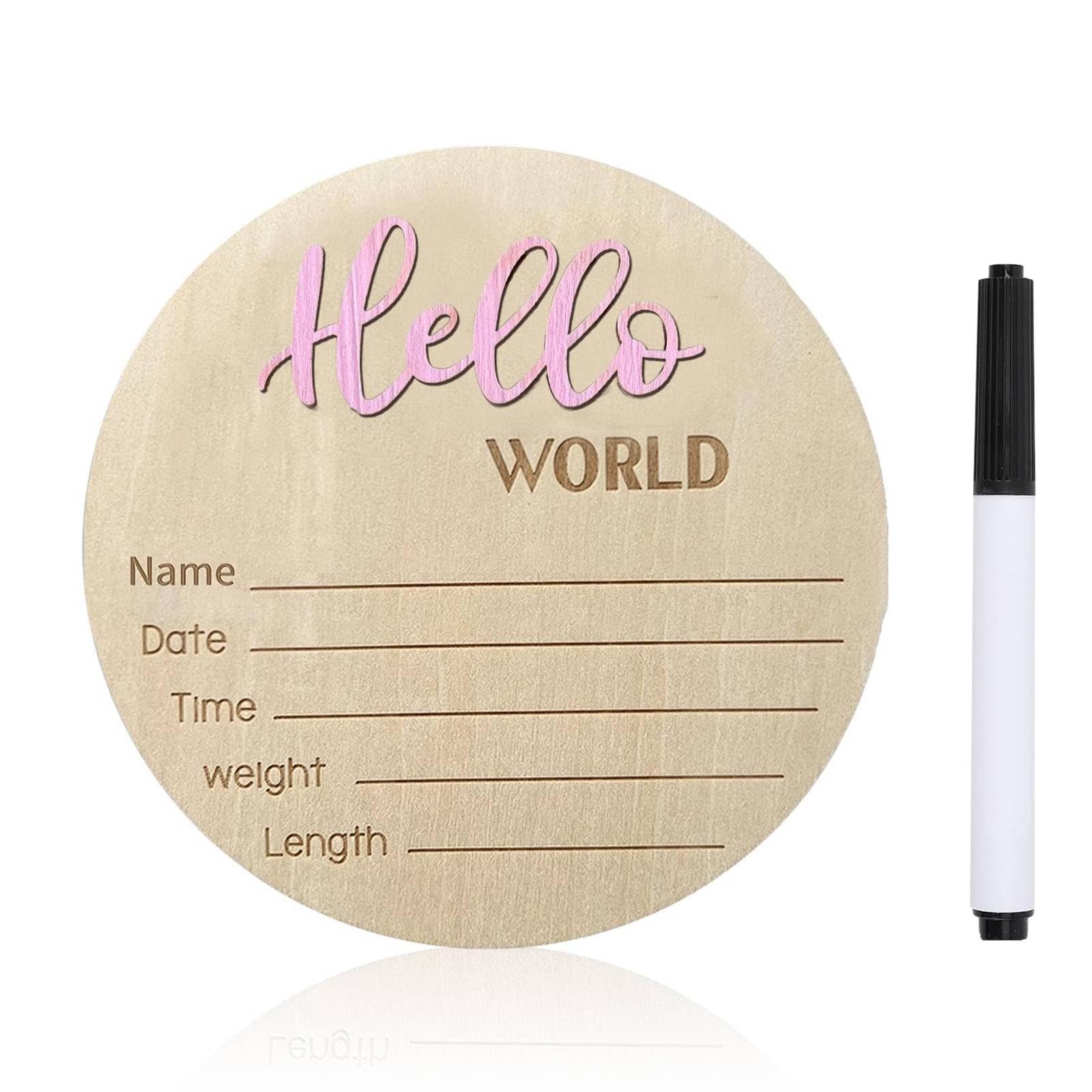 DUOJINSANXI baby announcement sign with Hello World 3D letters for a keepsake