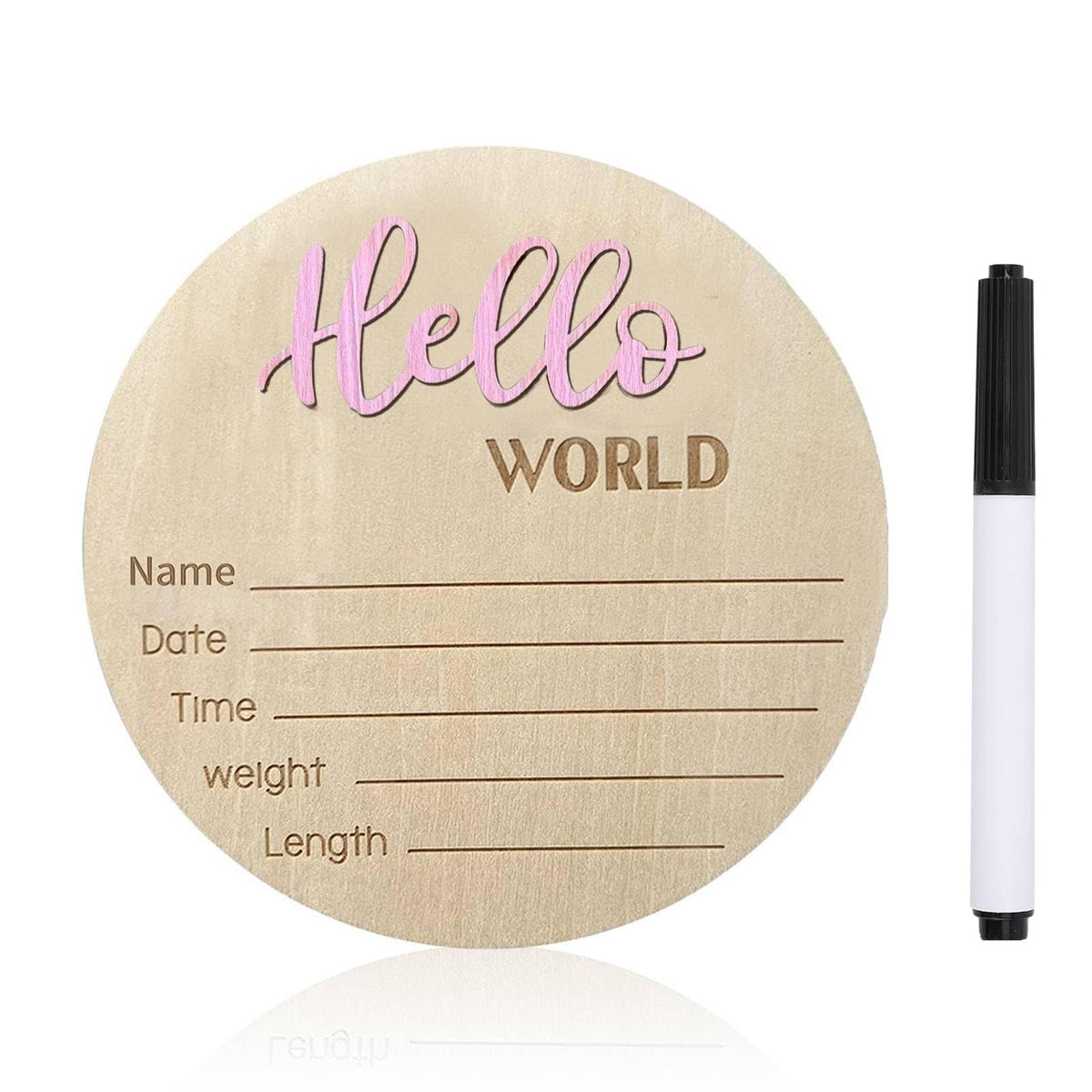 DUOJINSANXI baby announcement sign with Hello World 3D letters for a keepsake