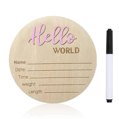 DUOJINSANXI baby announcement sign with Hello World 3D letters for a keepsake